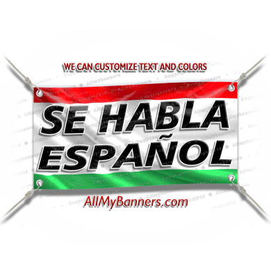 SE HABLA ESPAñOL Advertising Vinyl Banner Flag Sign SPANISH CAR DEALERSHIP 